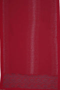 Red Lace Border Fabric with Subtle Dot Detailing- غاجي والا إكسبورت Gajiwala Export