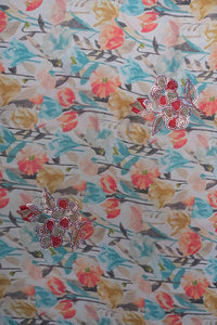 Multicolor Floral Printed with Embellished Fabric - غاجي والا إكسبورت Gajiwala Export