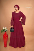 Muslin Kaftan with Schiffli Embroidered Detailing - غاجي والا إكسبورت Gajiwala Export