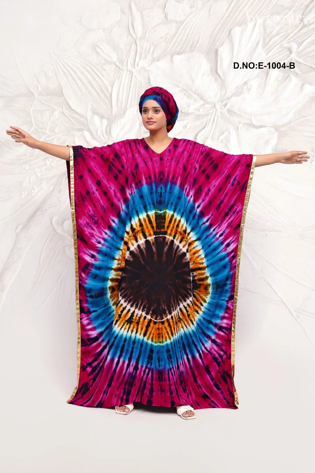 Neon Tie - Dye Farasha Kaftan Gown For Women - غاجي والا إكسبورت Gajiwala Export