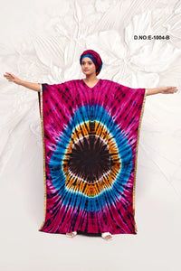 Neon Tie - Dye Farasha Kaftan Gown For Women - غاجي والا إكسبورت Gajiwala Export