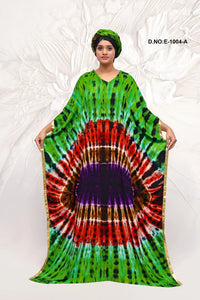 Neon Tie - Dye Farasha Kaftan Gown For Women - غاجي والا إكسبورت Gajiwala Export