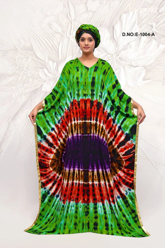 Neon Tie - Dye Farasha Kaftan Gown For Women - غاجي والا إكسبورت Gajiwala Export