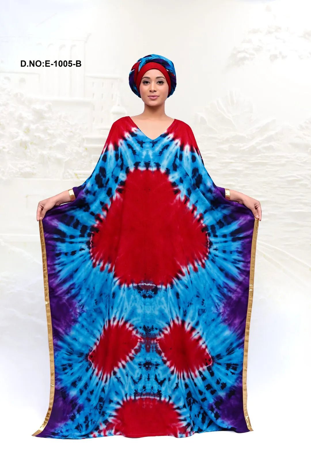 Neon Tie - Dye Farasha Kaftan Maxi Gown - غاجي والا إكسبورت Gajiwala Export