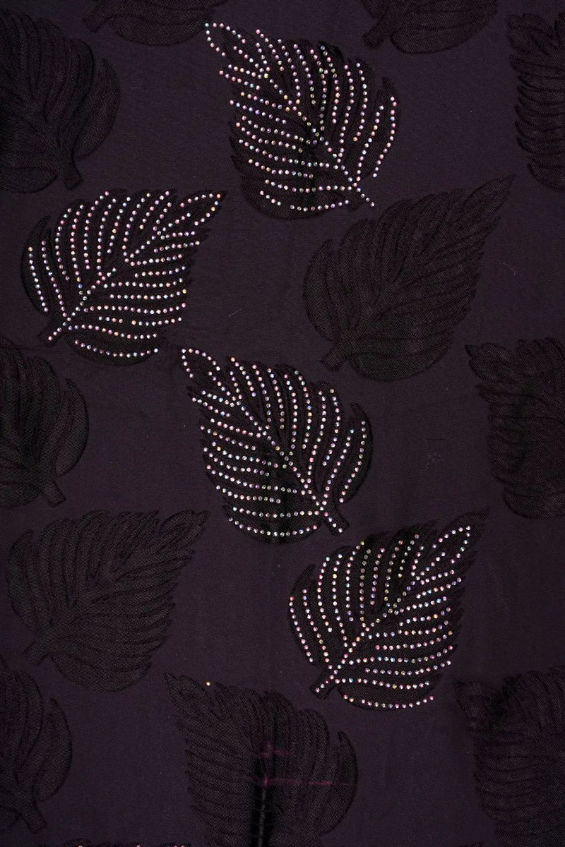 Nightfall Feather Mesh fabric with Iridescent Crystal Sprays - غاجي والا إكسبورت Gajiwala Export