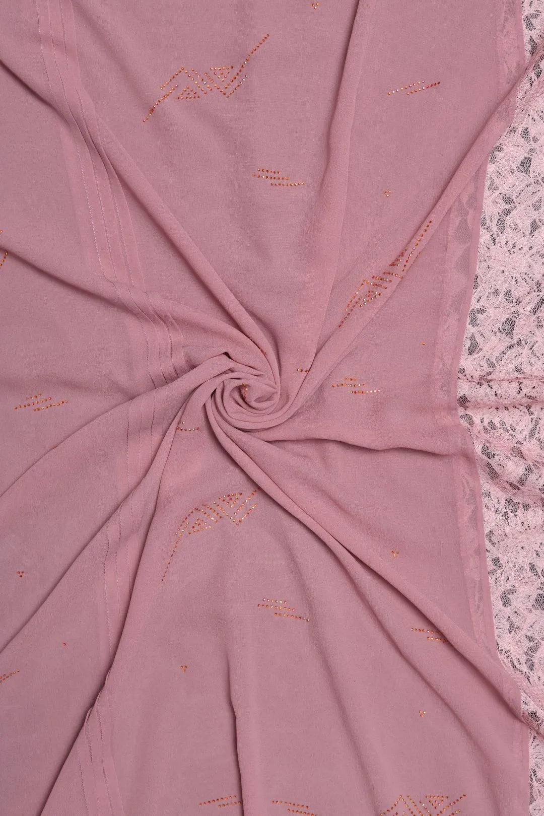 Onion Pink Geometric Beaded Panel Designer Stole for Women - غاجي والا إكسبورت Gajiwala Export