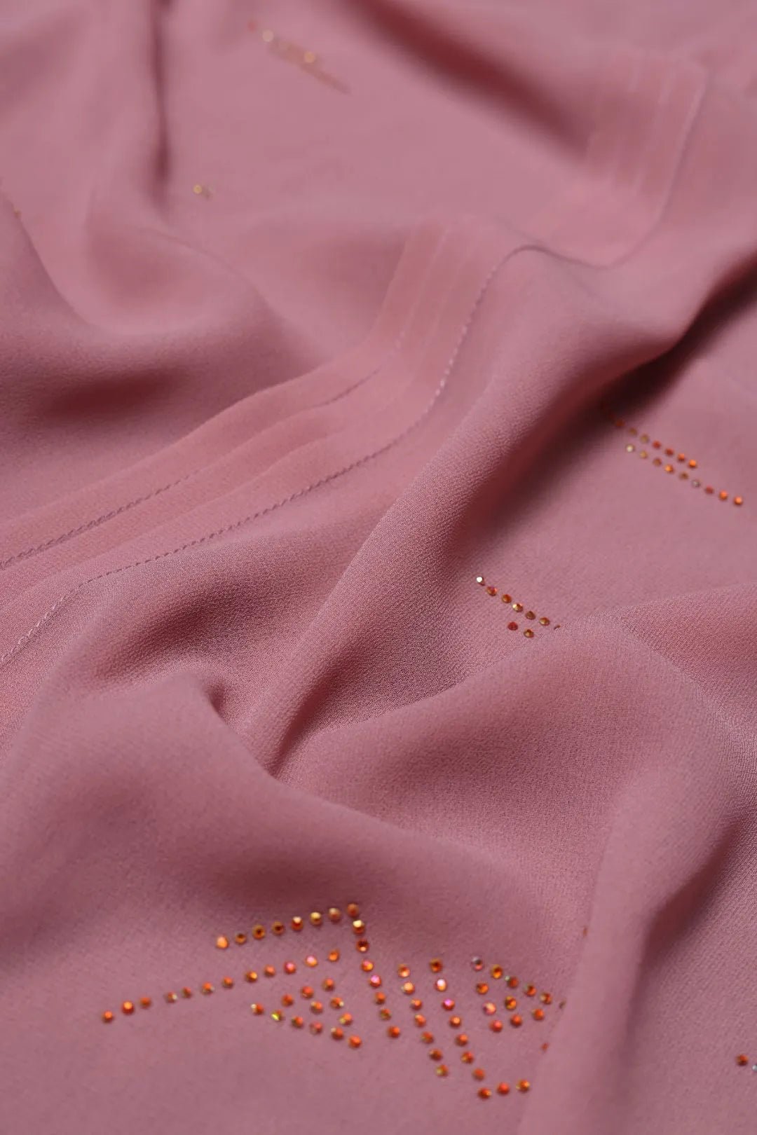 Onion Pink Geometric Beaded Panel Designer Stole for Women - غاجي والا إكسبورت Gajiwala Export