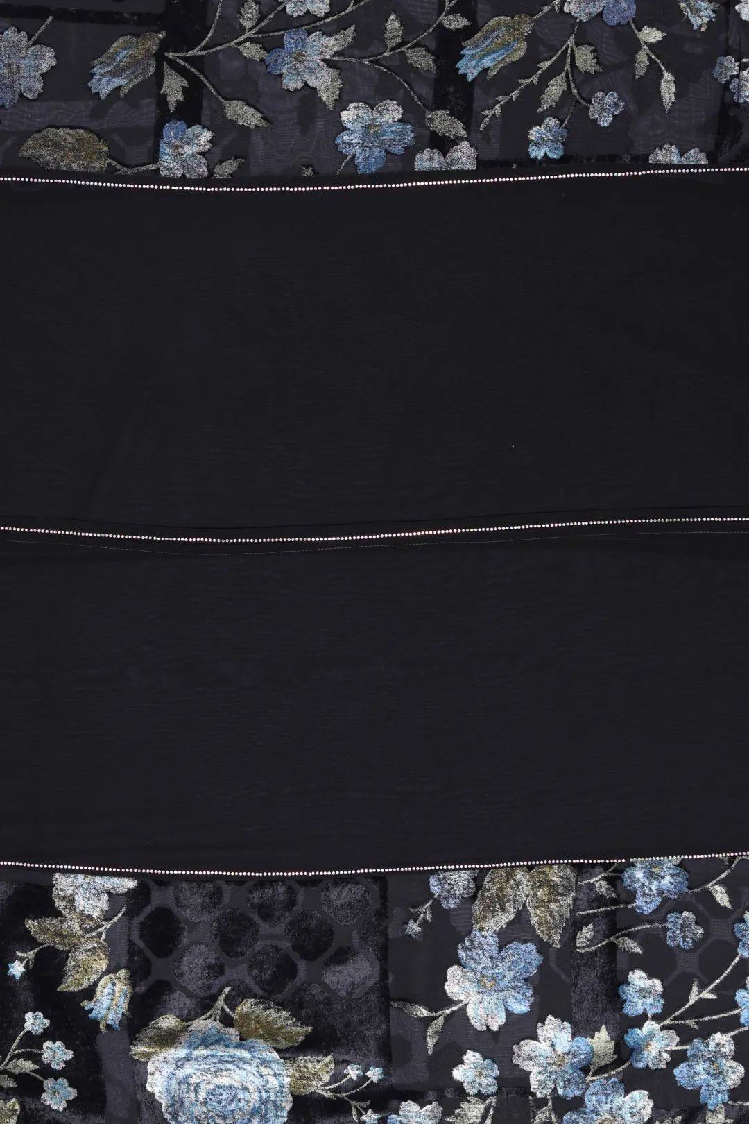 Black Luxury Stole with Embroidered and Beaded Panels - غاجي والا إكسبورت Gajiwala Export