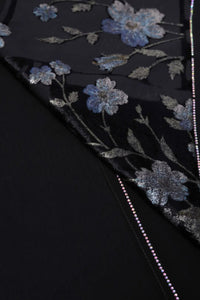 Black Luxury Stole with Embroidered and Beaded Panels - غاجي والا إكسبورت Gajiwala Export