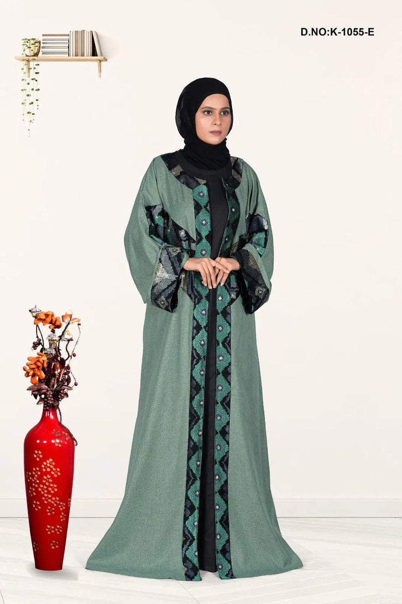 Opulent Geometric Embroidered Long Shrug - غاجي والا إكسبورت Gajiwala Export