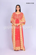 Orange Printed Design Kaftan for women's- غاجي والا إكسبورت Gajiwala Export