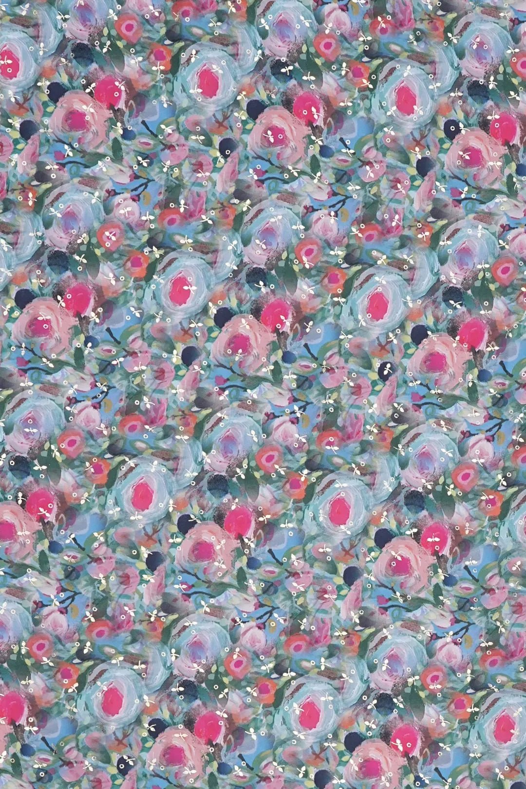 Painterly Floral Print with Gold Brasso Fabric - غاجي والا إكسبورت Gajiwala Export