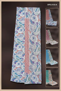 Paisley Print Dress Material with Faux Fur Border Accent - غاجي والا إكسبورت Gajiwala Export