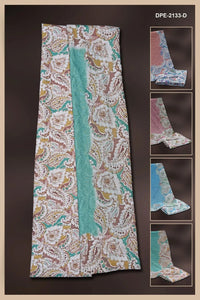 Paisley Print Dress Material with Faux Fur Border Accent - غاجي والا إكسبورت Gajiwala Export