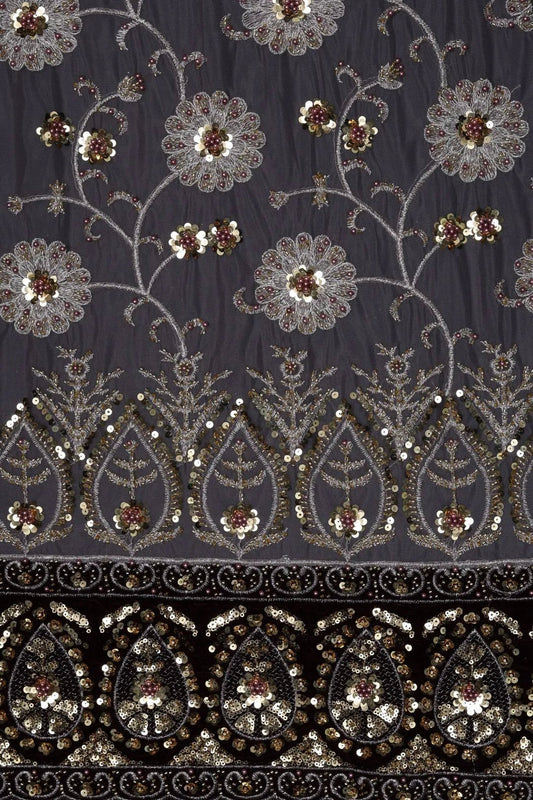 Patterned Sequin Embroidered Heavy Fabric - غاجي والا إكسبورت Gajiwala Export