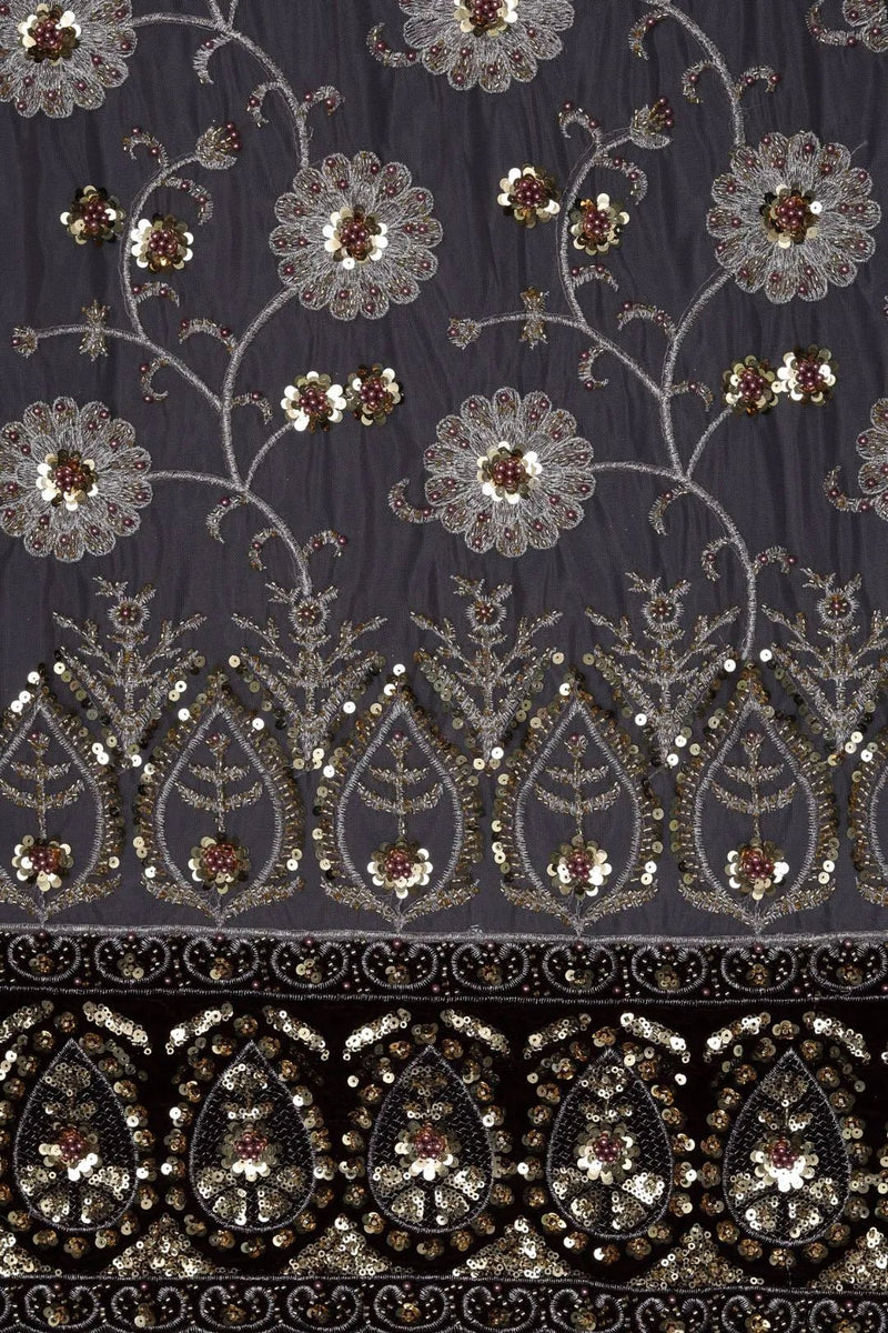 Patterned Sequin Embroidered Heavy Fabric - غاجي والا إكسبورت Gajiwala Export