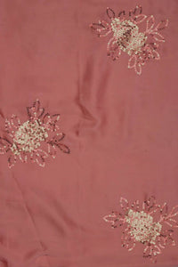 Sequin Floral Coral Fabric Perfect for Sarees, Gowns & Party Wear - غاجي والا إكسبورت Gajiwala Export