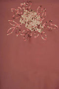 Sequin Floral Coral Fabric Perfect for Sarees, Gowns & Party Wear - غاجي والا إكسبورت Gajiwala Export