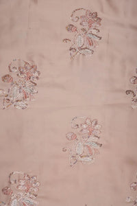 Peach Multi - Toned Floral Sequin Embroidery Fabric - غاجي والا إكسبورت Gajiwala Export