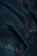 Peacock Striped Fine Vertical Sequin Border Fabric - غاجي والا إكسبورت Gajiwala Export