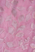 Pink Brasso with All - Over Silver Trailing Leaf Motif - غاجي والا إكسبورت Gajiwala Export