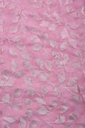 Pink Brasso with All - Over Silver Trailing Leaf Motif - غاجي والا إكسبورت Gajiwala Export