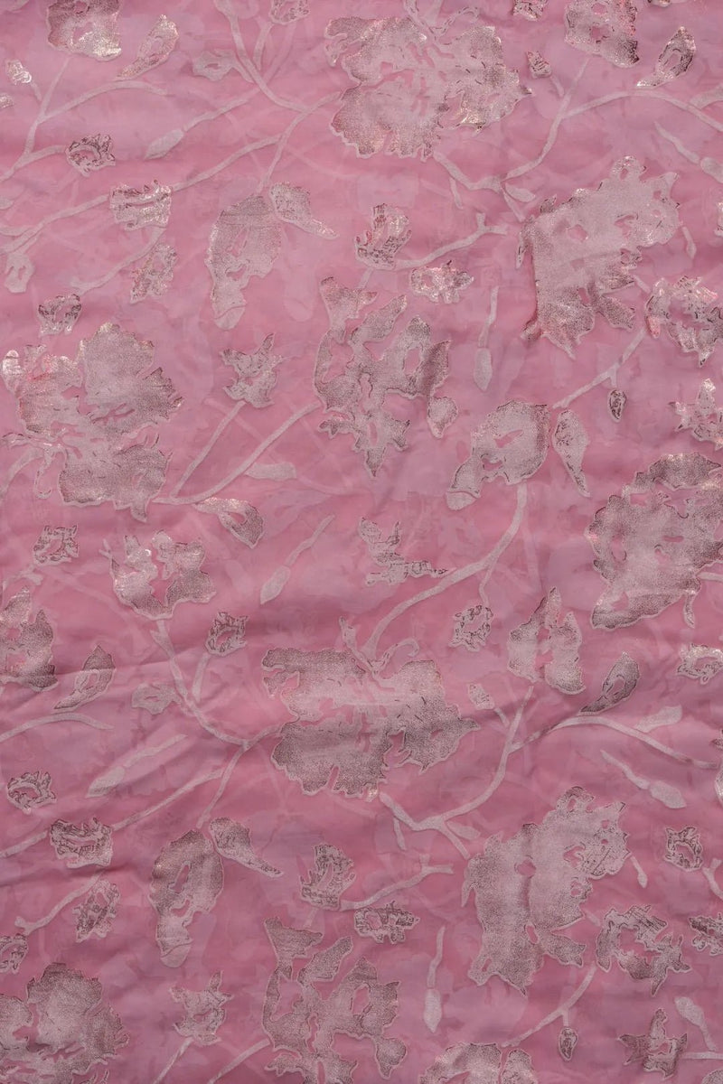 Pink Brasso with Sparkling Rose Gold Floral Foil - غاجي والا إكسبورت Gajiwala Export