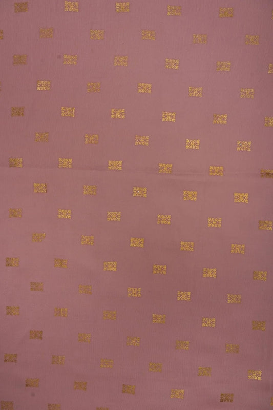 Pink Fabric with Scattered Metallic Gold Buti Print - غاجي والا إكسبورت Gajiwala Export