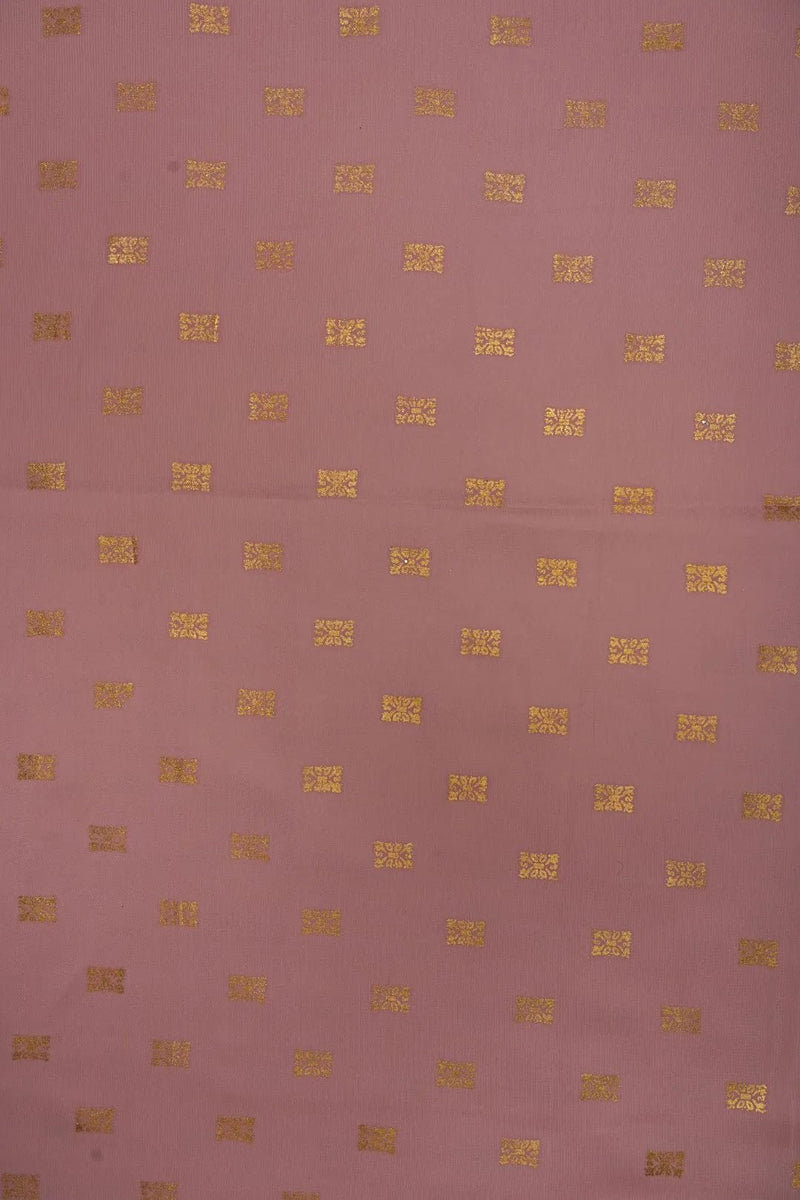 Pink Fabric with Scattered Metallic Gold Buti Print - غاجي والا إكسبورت Gajiwala Export