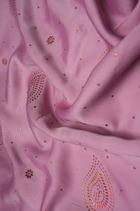 Pink Fabric with Sequin Paisley and Floral Buti - غاجي والا إكسبورت Gajiwala Export