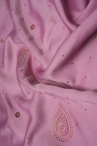 Pink Fabric with Sequin Paisley and Floral Buti - غاجي والا إكسبورت Gajiwala Export