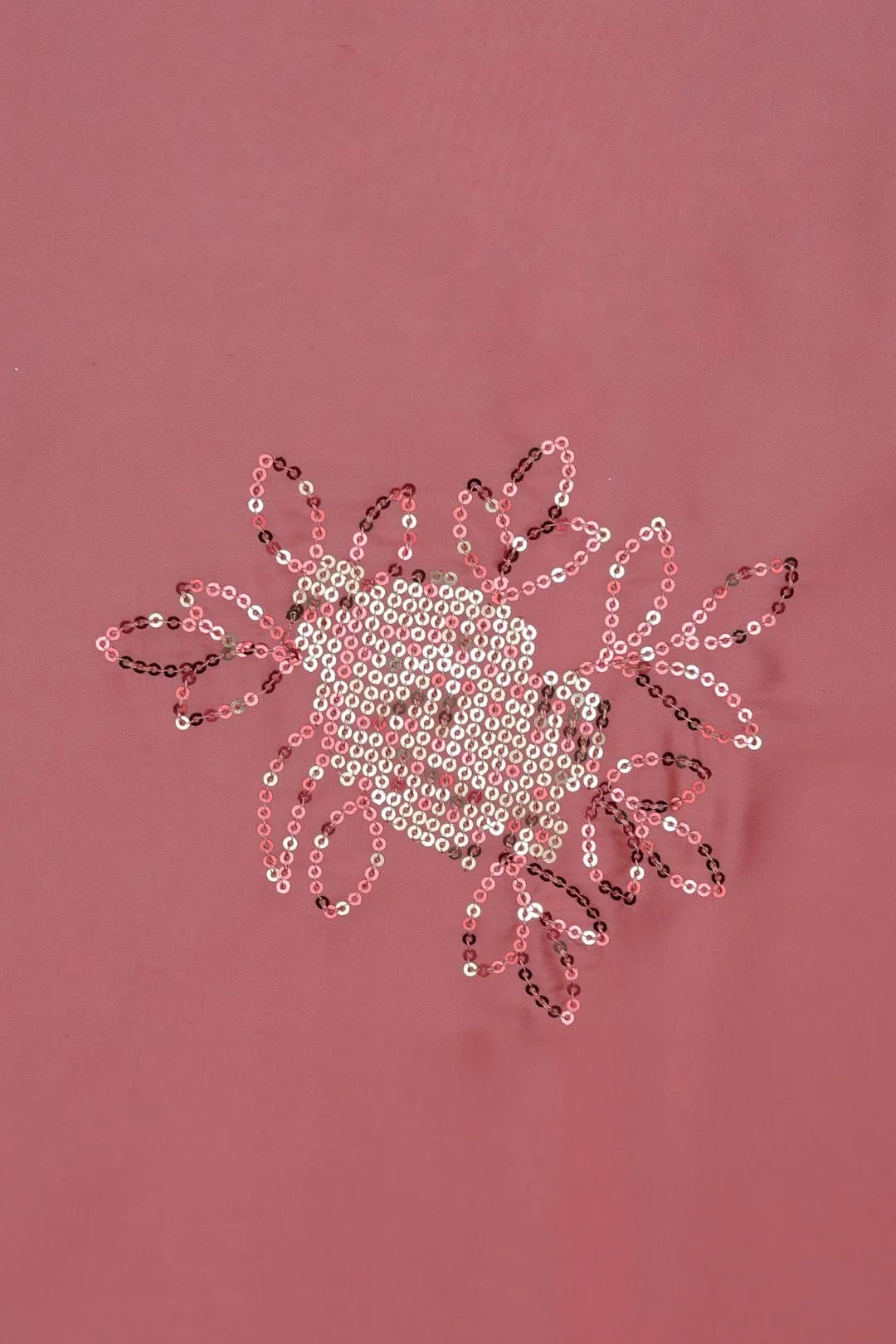 Pink Spangle Sequins Embroidery Fabric - غاجي والا إكسبورت Gajiwala Export