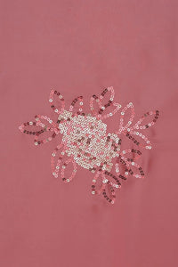 Pink Spangle Sequins Embroidery Fabric - غاجي والا إكسبورت Gajiwala Export