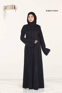 Pleated Abaya with Subtle Embellishment For Women - غاجي والا إكسبورت Gajiwala Export