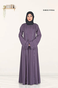 Pleated Abaya with Subtle Embellishment For Women - غاجي والا إكسبورت Gajiwala Export