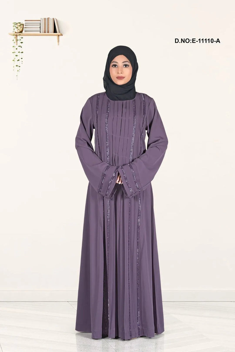 Pleated Abaya with Subtle Embellishment For Women - غاجي والا إكسبورت Gajiwala Export