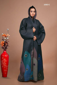 Printed Linen Shrug with Abstract Motif Border - غاجي والا إكسبورت Gajiwala Export