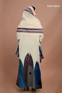 Printed Linen Shrug with Abstract Motif Border - غاجي والا إكسبورت Gajiwala Export