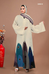 Printed Linen Shrug with Abstract Motif Border - غاجي والا إكسبورت Gajiwala Export