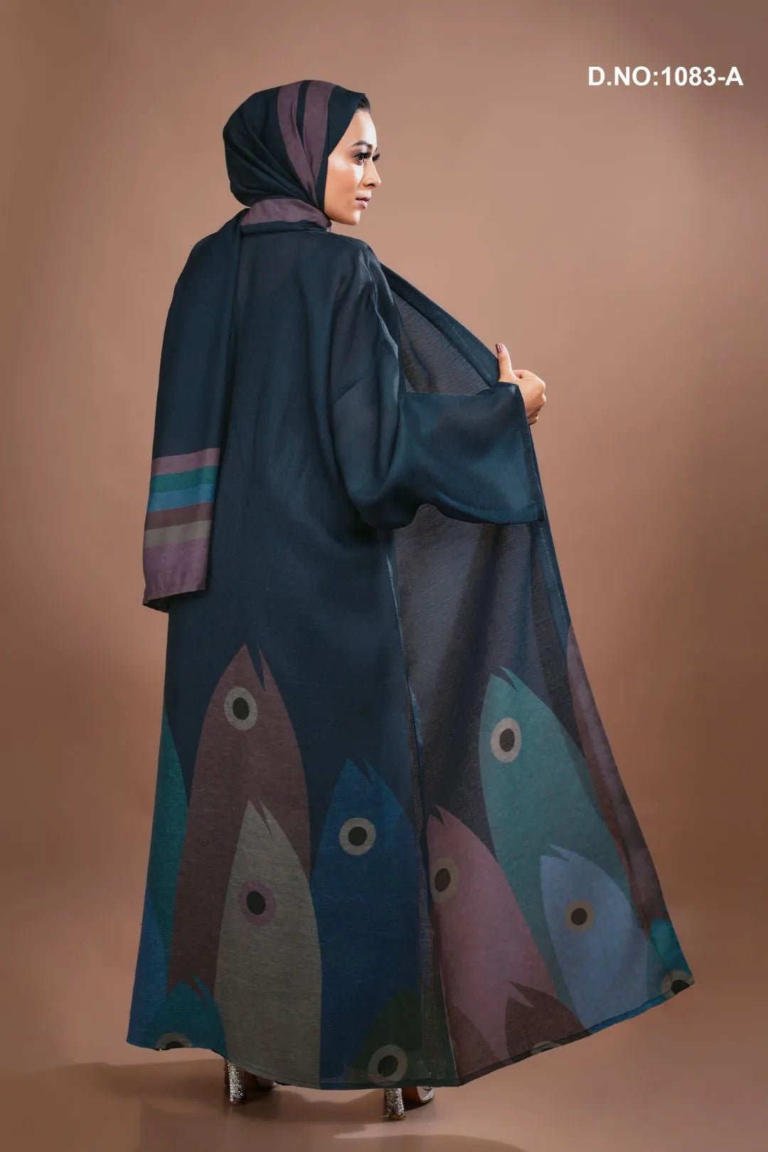 Printed Linen Shrug with Abstract Motif Border - غاجي والا إكسبورت Gajiwala Export