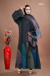 Printed Linen Shrug with Abstract Motif Border - غاجي والا إكسبورت Gajiwala Export