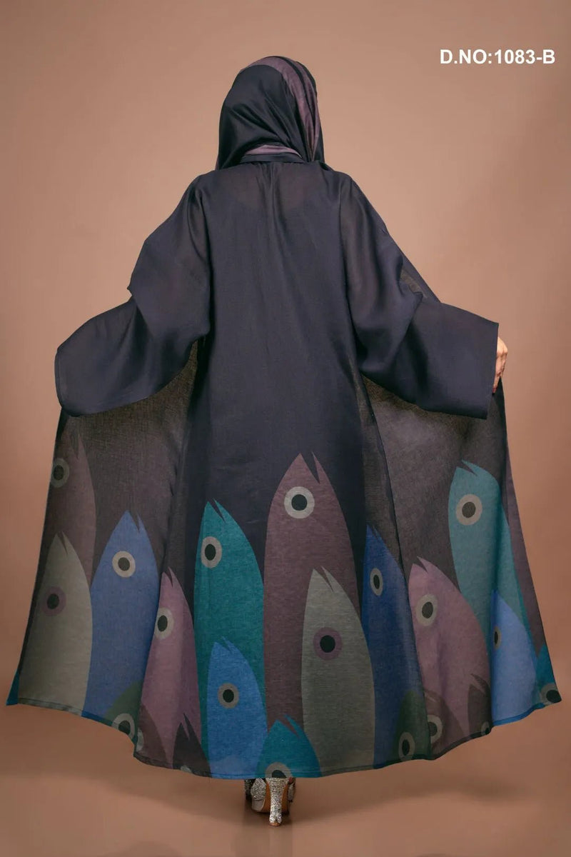 Printed Linen Shrug with Abstract Motif Border - غاجي والا إكسبورت Gajiwala Export