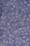 Purple  Brasso Fabric with Silver Trailing Leaf Motif - غاجي والا إكسبورت Gajiwala Export