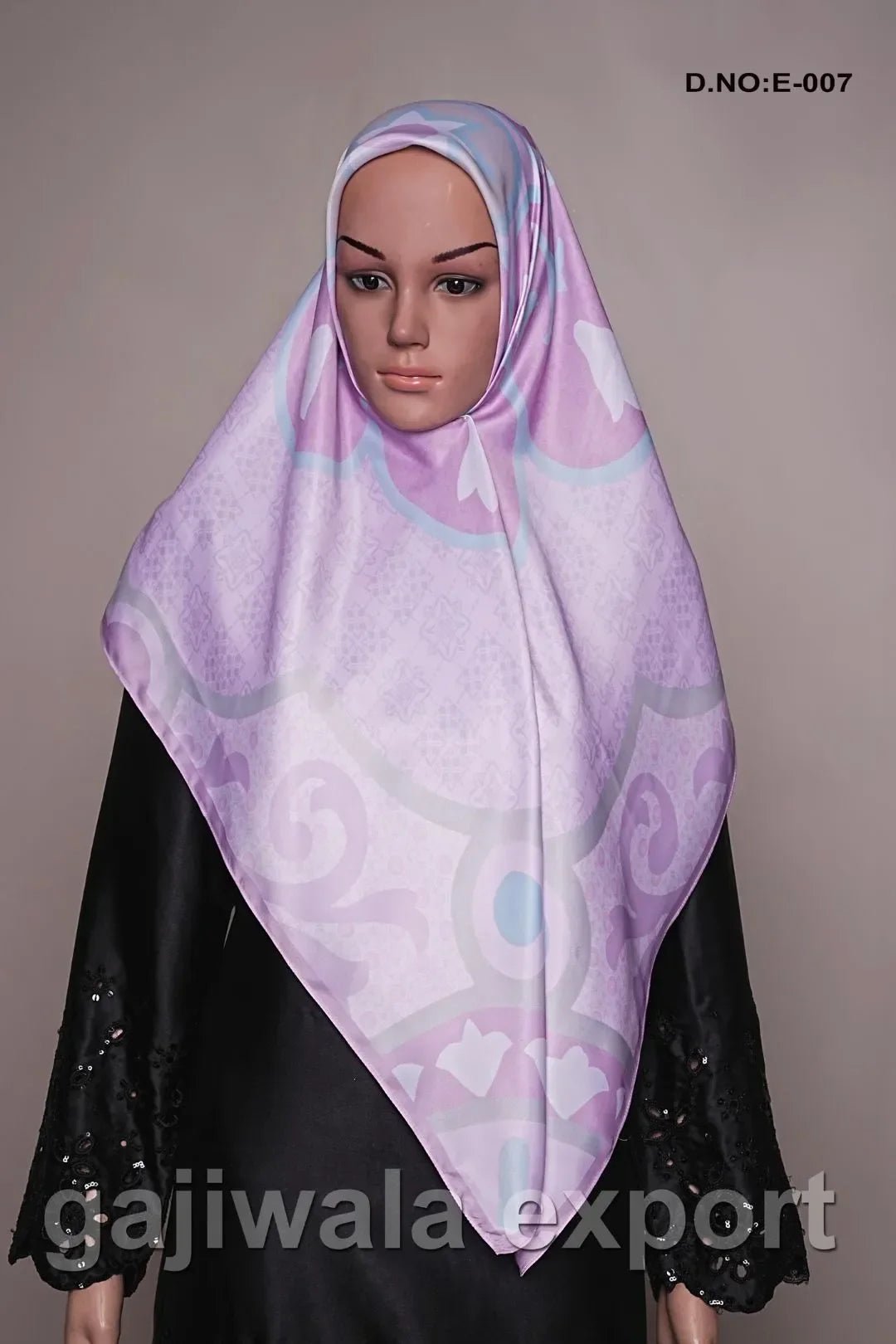 Purple Coloured Print Silk Scarf for Girls- غاجي والا إكسبورت Gajiwala Export