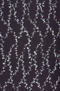 Purple Sequined Swirling Silver Pattern Fabric - غاجي والا إكسبورت Gajiwala Export