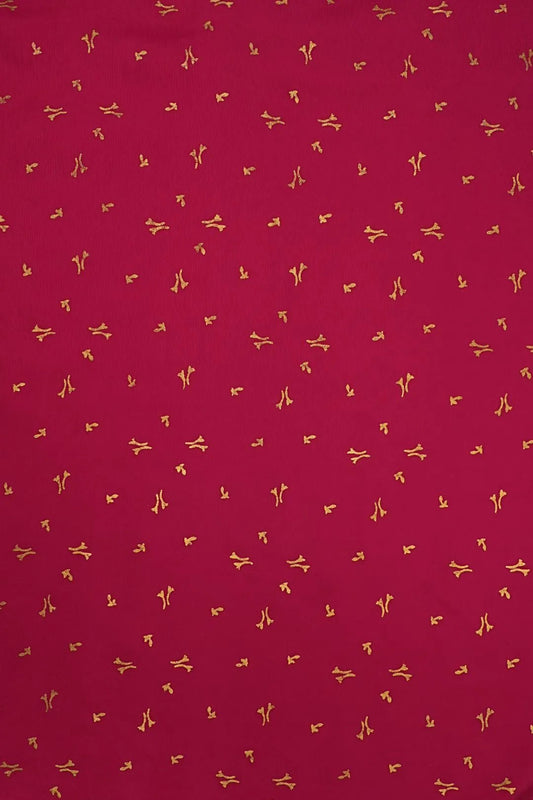 Rani Fabric with Scattered Gold Abstract Motif Print - غاجي والا إكسبورت Gajiwala Export