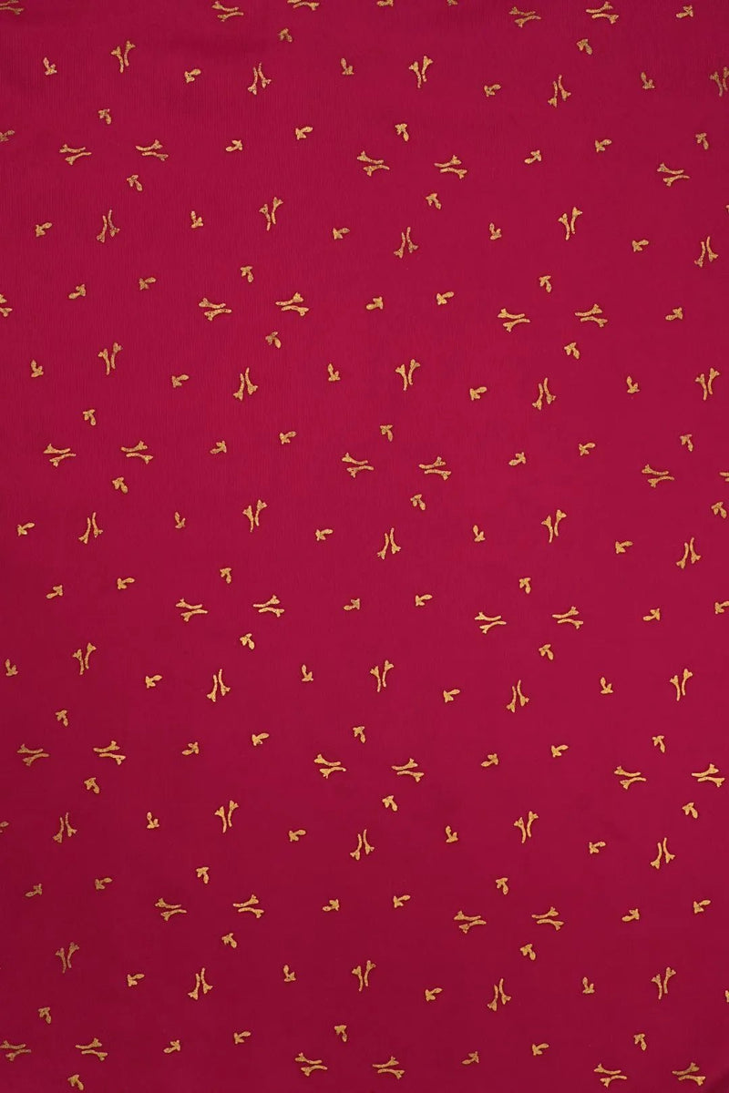 Rani Fabric with Scattered Gold Abstract Motif Print - غاجي والا إكسبورت Gajiwala Export