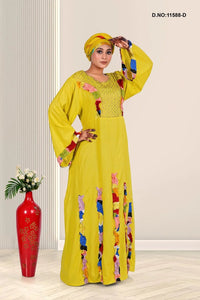 Rayon Embroidered Kaftan with Decorative Applique Work - غاجي والا إكسبورت Gajiwala Export