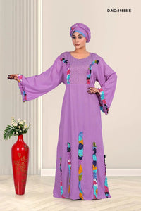 Rayon Embroidered Kaftan with Decorative Applique Work - غاجي والا إكسبورت Gajiwala Export
