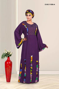 Rayon Embroidered Kaftan with Decorative Applique Work - غاجي والا إكسبورت Gajiwala Export